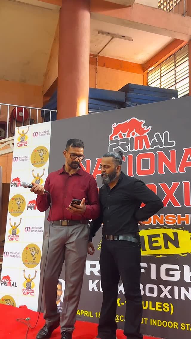 Praveen Raj officiating at PRIMAL National Kickboxing Championship